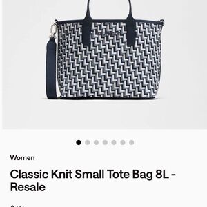 Lululemon Athletica Classic Knit Small Tote Bag 8L - Navy & White Monogram